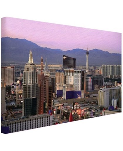 Las Vegas skyline bij zonsondergang Canvas 60x40 cm - Foto print op Canvas schilderij (Wanddecoratie)