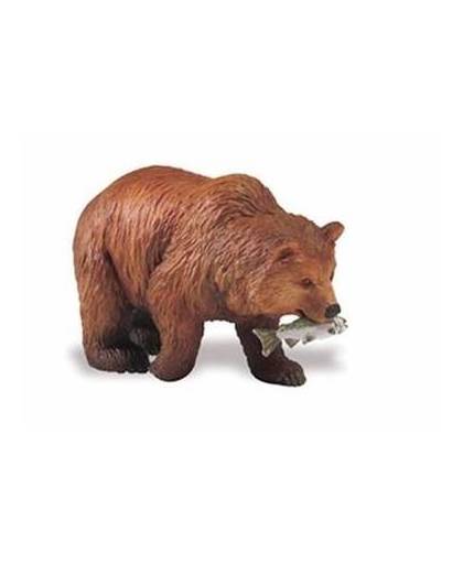 Plastic grizzlybeer 8 cm met zalm