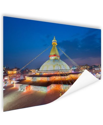 Stoepa en gebedsvlaggen Kathmandu Poster 150x75 cm - Foto print op Poster (wanddecoratie)