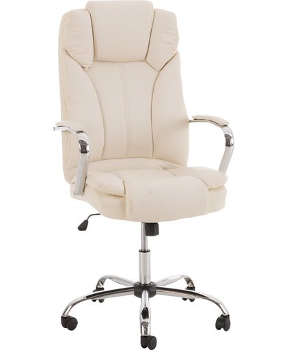 Clp XXL comfortabele bureaustoel BIG XANTHOS managerstoel, diretiestoel - zware belasting (tot 210 kg), ergonomisch, kunstleren bekleding - crème