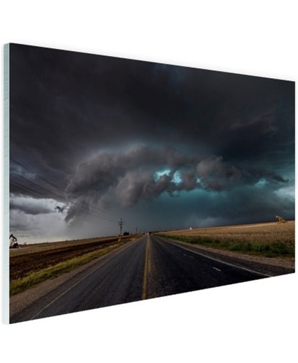 Tornado wolk over Texas Glas 30x20 cm - Foto print op Glas (Plexiglas wanddecoratie)