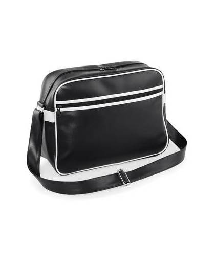 Bagbase original retro schoudertas black/white 13 liter