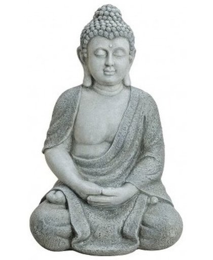 Boeddha beeld grijs 62 cm van polystone