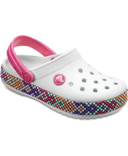 Crocs Crocband Gallery Clog slippers junior Slippers - Maat 28/29 - Unisex - wit/roze/paars/oranje/blauw