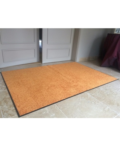 Grote Entreemat / Droogloop vloerkleed Wash & Clean  Oranje 120x180cm