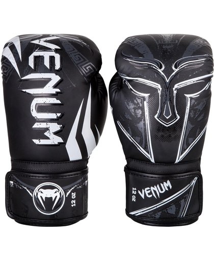 Venum Gladiator Boxing Gloves - Black White-14 oz.