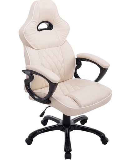 Clp XXL Bureaustoel BIG XXX, max. belastbaar tot 180 kg, ergonomisch, hoogwaardig kwaliteit, kunstleer - crème