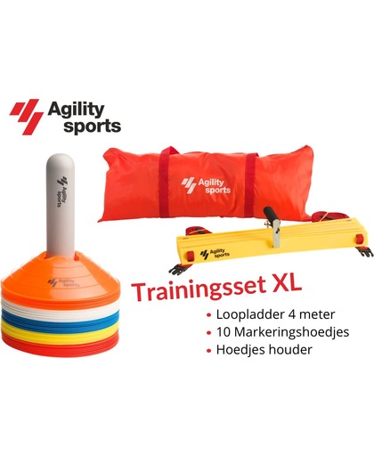 Trainingsset XL Agility Sports | 1x Loopladder 4 meter | Pionnenset 50 stuks |trainingsladder | Speedladder|