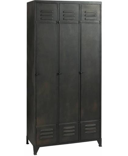 Duverger Industry Locker - Opbergkast - 3x3 leggers - donker grijs - metaal - 3 deuren