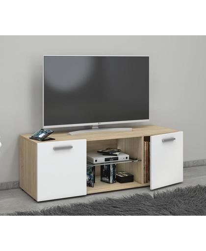 TV meubel kast Lowina 115 cm sonoma eiken wit