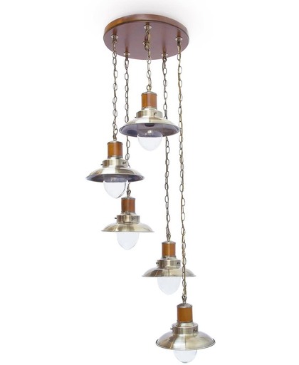 relaxdays Plafondlamp, Hanglamp, Jugendstil lamp, Decoratieve lamp, Lamp met vijf lichten.