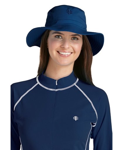 Coolibar UV bucket hoed Heren - Donkerblauw - Maat L/XL