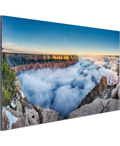Wolk Grand Canyon bij zonsopgang Aluminium 60x40 cm - Foto print op Aluminium (metaal wanddecoratie)