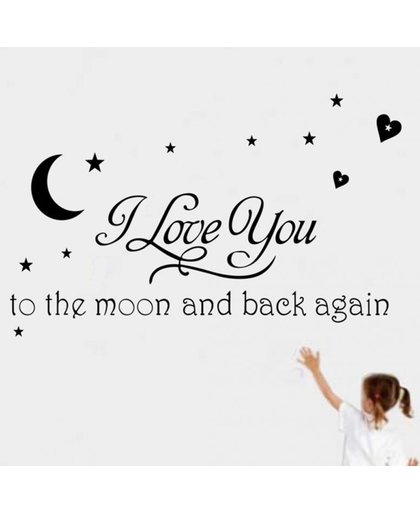 Love you to the moon and back again muursticker - Voor 23:59 uur besteld, morgen in huis
