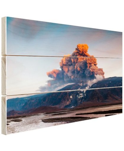 Vulkaan schoonheid van de natuur Hout 120x80 cm - Foto print op Hout (Wanddecoratie)