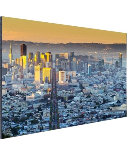 San Francisco in ochtendlicht Aluminium 60x40 cm - Foto print op Aluminium (metaal wanddecoratie)