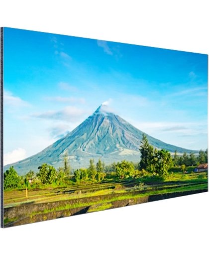 Een vulkaan op de Filipijnen Aluminium 60x40 cm - Foto print op Aluminium (metaal wanddecoratie)