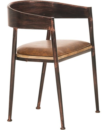 Clp Industrial design stoel, bistrostoel BELVEDERE - met armleuning, materiaal hout/metaal - bronskleur