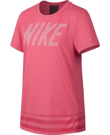 Nike Dry Core Top GX SS Sportshirt Kinderen - Roze