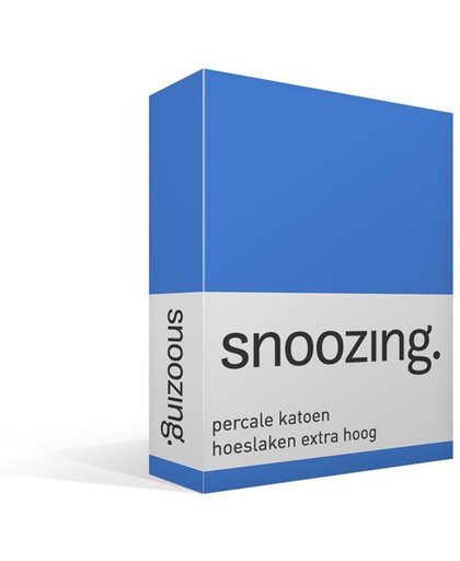 Snoozing - Hoeslaken - Extra hoog - Percale katoen - Eenpersoons - 70x200 cm - Percale katoen - Meermin