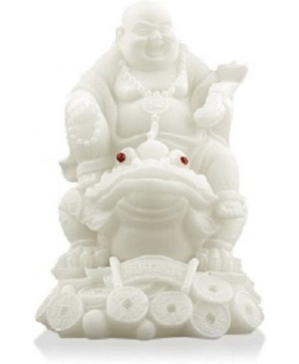 Sneeuwkwarts Beeldje Boeddha op Kikker (13 cm)