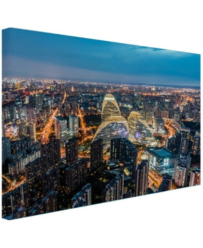 Luchtfoto van Beijing skyline Canvas 30x20 cm - Foto print op Canvas schilderij (Wanddecoratie)
