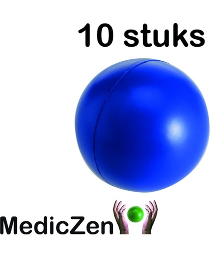 10 Stuks Stressbal Anti stress. Fysio. 6 cm. Blauw. Laat je frustratie los met de stressbal van MedicZen.