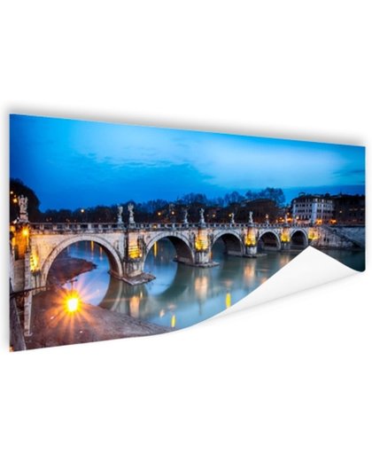 Verlichte brug in Rome Poster 120x80 cm - Foto print op Poster (wanddecoratie)