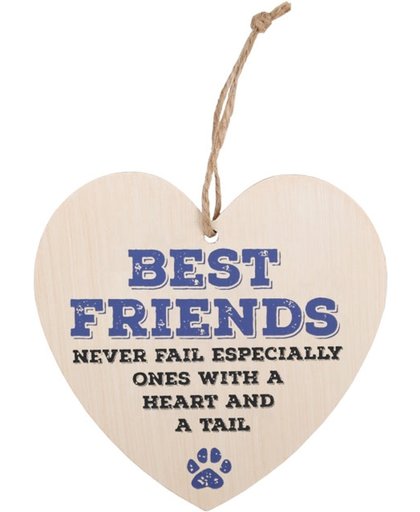 Best Friends With Heart And Tail Heart Plaque Houten Bordje Dieren Pets