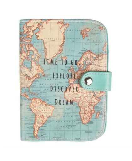 Paspoort hoesje vintage world map