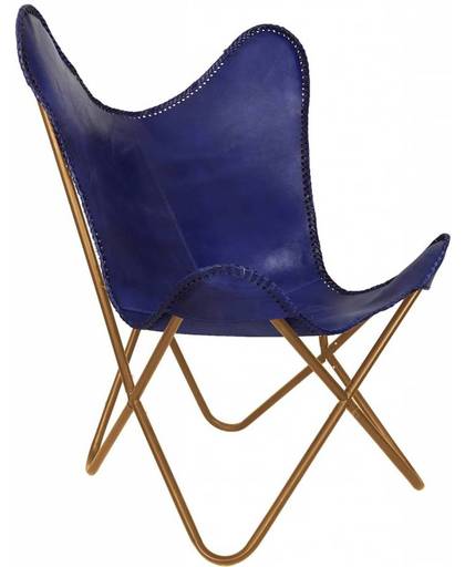 Mycha Ibiza Vlinderstoel – blauw – leren stoel – Butterflychair - Fauteuil - Talamanca 02
