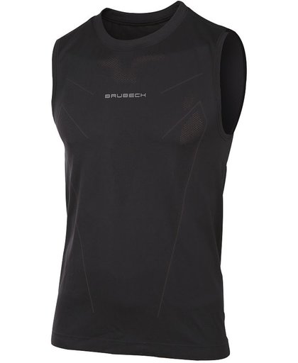 Brubeck | Heren Athletic Singlet - Hardloopshirt - Sportshirt - Seamless - Maat XL - zwart