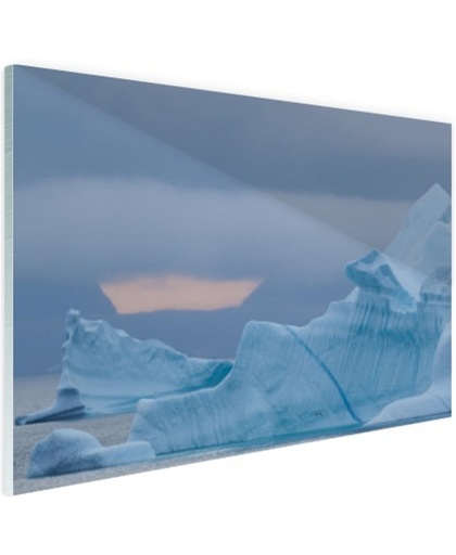 Ijsberg Noordpool Glas 60x40 cm - Foto print op Glas (Plexiglas wanddecoratie)