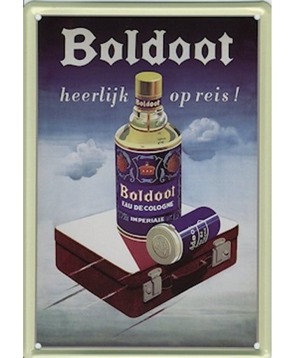 Boldoot reclame Heerlijk op Reis reclamebord 20x30 cm