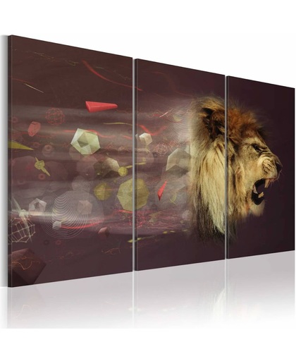 Schilderij - leeuw (abstractie)
