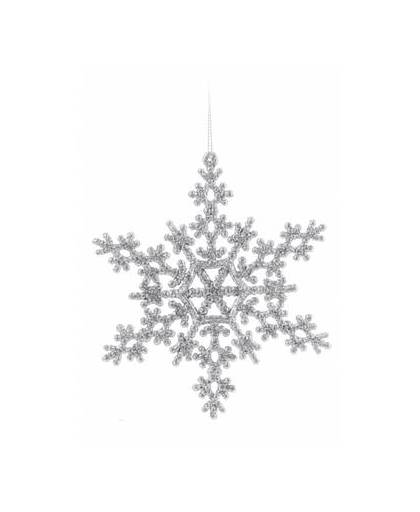 Sneeuwvlok decoratie zilver 14,5 cm type 2