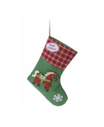 Kerstcadeau kerstsok groen voor je paard type 2 20 cm