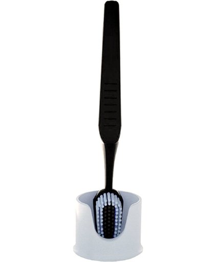 Toiletborstel in houder - WC borstel - Grote Tandenborstel - zwart - 40.5 cm
