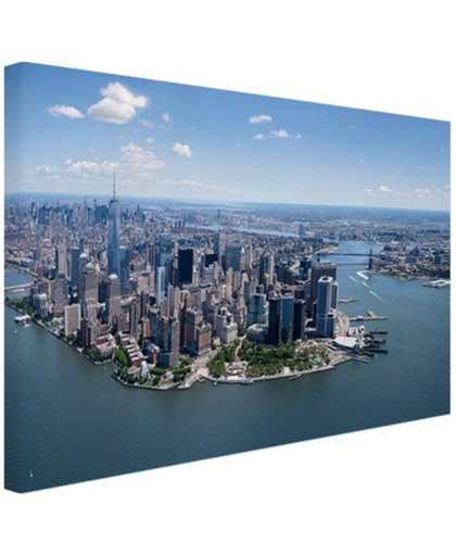 Luchtfoto New York Canvas 80x60 cm - Foto print op Canvas schilderij (Wanddecoratie)