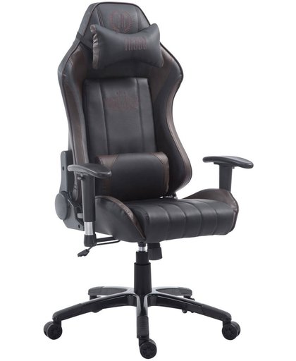 Clp XL Racing bureaustoel SHIFT - Gaming managerstoel Tarmac Racing met en zonder voetsteun, belastbaar tot 150 kg, kunstleer - zwart/bruin zonder voetsteun