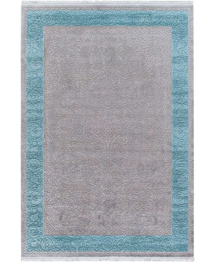 Vloerkleed lijstvorm  120x180cm marineblauw,grijs