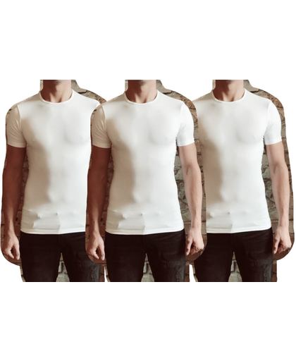 DICE Underwear 3-pack Heren T-shirt ronde hals Wit maat XL