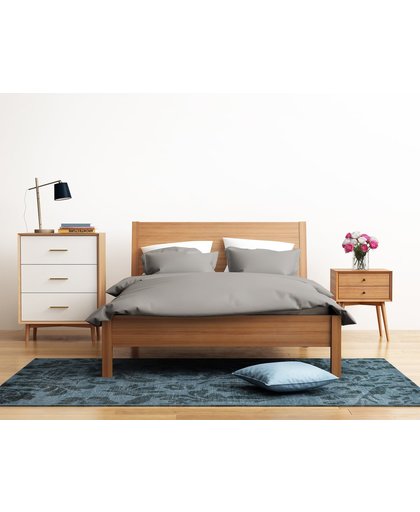 Luxe hotelkwaliteit dekbedovertrek - Eenpersoons - 140 x 220cm - Grijs - Set