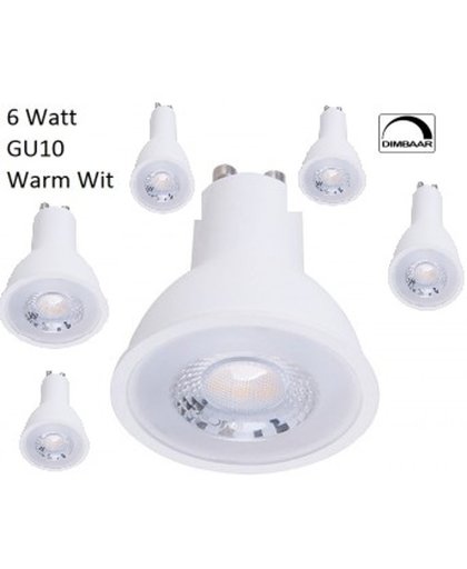 LED spot 6 watt Dimbaar warm wit GU10 led spotjes