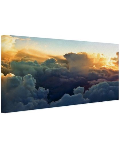 Kijkje van bovenaf wolken Canvas 60x40 cm - Foto print op Canvas schilderij (Wanddecoratie)