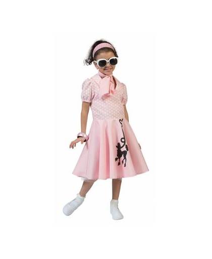 Roze jaren 50 meisjes jurkje 116 - 4-6 jr