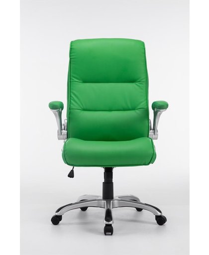 Clp Bureaustoel BIG VILLACH, directiestoel, managerstoel, kantoorstoel, draagvermogen tot 150 kg, armleuningen inklapbaar, in hoogte verstelbaar 45 - 53 cm, kunststof frame, in verschillende kleuren, bekleding van kunstleer, - groen