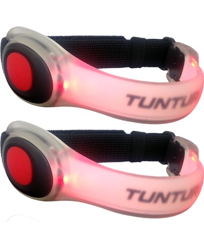 Tunturi - LED Glow Armbanden - 2 Delig - Hardloop verlichting - Led armband hardlopen - Hardloop lampjes - Rood