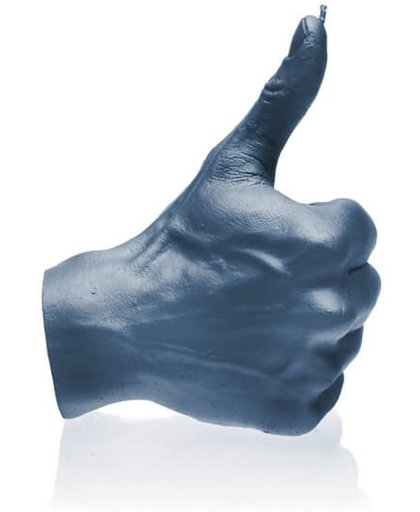 Candellana figuurkaars Hand OKAY jeans kleur gelakt. Hoogte 17,5 cm (30 uur)