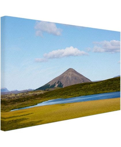 Vulkanisch landschap in IJsland Canvas 120x80 cm - Foto print op Canvas schilderij (Wanddecoratie)